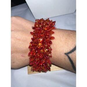 Vintage‎ Seed Bead Thick Woven Bracelet